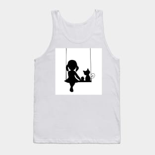 Girl and cat Tank Top